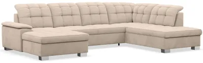 Produktbild von Selsey Jamaal - Wohnlandschaft mit Schlaffunktion und Stauraum, linksseitig, Velours hydrophob, beige