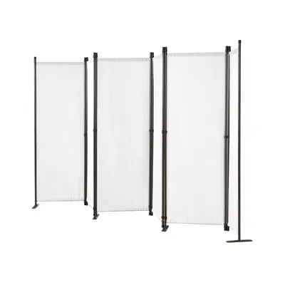 Obrázok produktu pre Angel Living 6-dielny paravan, vnútorná priečka, skladací paravan, ochrana súkromia, vnútorná priečka pre terasu, balkón, 336 x 165 cm, biela farba