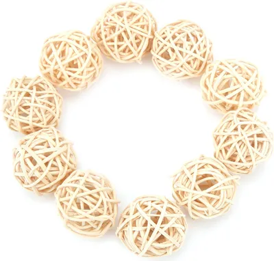 Zdjęcie produktu dla Sepak Takraw Toy Natural Color Rattan Bezpieczna i nieszkodliwa zabawka do żucia dla papug3CM
