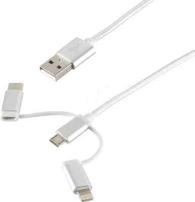 Produktbild von shiverpeaks BS14-50067 USB Kabel 1 m USB A USB C/Micro-USB B/Lightning Weiß (BS14-50067)