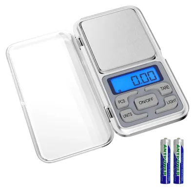 Digitale Mini-Küchenwaage, 500 g, 0,05 g Genauigkeit, silber