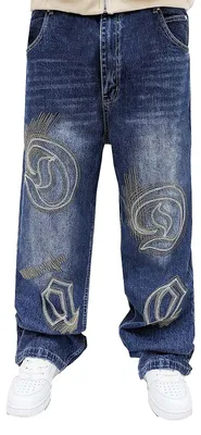 Produktbild von DADA Supreme Weite Baggy Jeans mit Gothic-Stickerei und Logo Größe: 32W