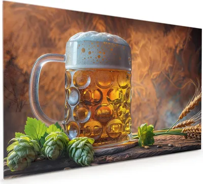 Produktbild von Küchenrückwand Spritzschutz Glas mit Motiv Bierkrug 40 x 40 cm