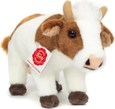 Immagine prodotto di Teddy Hermann Kuh stehend, Kuscheltier, Stofftier, Plüschtier, Haus- und Hoftier, Braun Weiß, 23 cm, 917328