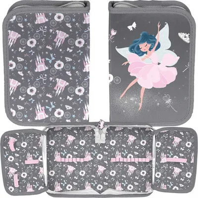 Zdjęcie produktu dla Jednokomorowy piórnik Paso bez podszewki z klapką Ballerina Fairy