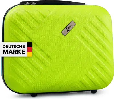 Produktbild von Xonic Kosmetikkoffer Damen – Beauty Case Hartschale für Reisen – Robustes Beautycase Damen mit Tragegriff – Kosmetik Koffer leicht & stabil – Beautycase Damen Hartschale (Neon Grün)