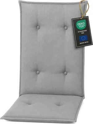 Obrázek produktu pro Pillows24 Polštář pro venkovní židle -120x50x8 cm / Šedá / Prošívané - Polštář, sedák na židli, sedák na zahradní nábytek, zahradní židle