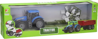 Produktbild von Traktor Spielzeug mit Heuwender 1:32 Bauernhof Kunststoff
