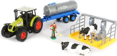 Produktbild von Kinder Spielzeug Farm Set Claas Trecker Traktor Wassertank Melkanlage Kühe Bauer