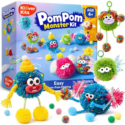 Produktbild von Omgoods – Halloween-Bastelset für Kinder mit über 75 Teilen für die Gestaltung von Monstern