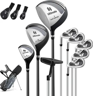 Produktbild von GOPLUS Herren Golfschläger-Set, tragbare Golftasche mit #1 Driver, #3 Fairway, #4 Hybrid, 5 Eisenschlägern & Putter, geeignet mit Schultergurt & Griff
