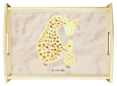 Produktbild von Mr. & Mrs. Panda Tablett Giraffe Kind - Sandig - Geschenk, Sohn, Tochter, Afrika, Mama, sofatablett, Lieblingsmensch, Deko, Servier, zum servieren, Mutter, Sofa
