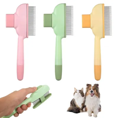 Immagine prodotto di Spazzola per gatti, spazzola per il sottopelo, autopulente, set da 3 pezzi, per gatti e cani