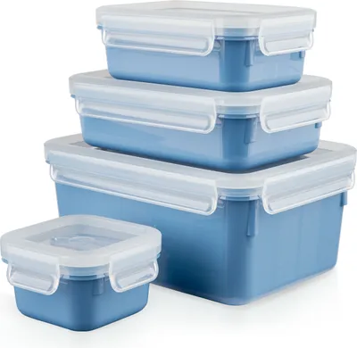 Produktbild von Emsa CLIP & CLOSE Colour Edition Blau 4er Set (0,2 / 0,55 / 0,8 / 2,2)