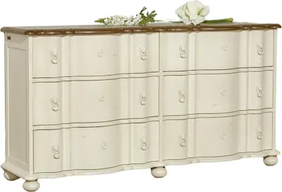 Produktbild von Shabby-Chic-Kommode, Eichenplatte, 6 Schubladen