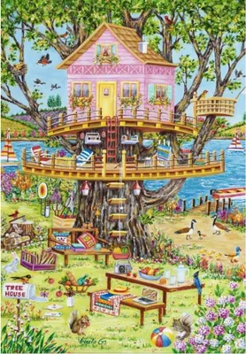Produktbild von Grafika Puzzle Baumhaus - 1000 Teile Puzzle Spaß