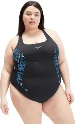 Produktbild von Speedo Placement Medalist + Badeanzug Schwarz UK 42 Damen Schwarz UK 42
