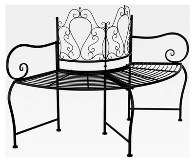 Produktbild von Baumbank Gartenbank Parkbank Sitzbank Rundbank Metallbank Gartenmöbel Terrassenbank 150cm Schwarz Stahl