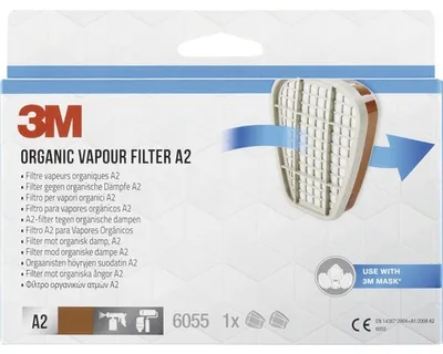 Immagine prodotto di 3M 7100330415 3M Filter für Atemschutzmasken 6055 A2 EN 14387:2004 + A1:2008 A2, 1 Paar