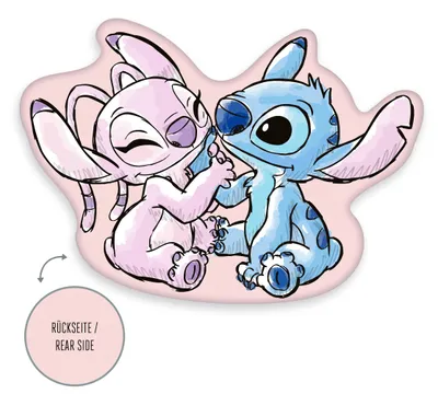 Produktbild von Disney Lilo & Stitch 3D Plüsch Kissen, Kuschelkissen mit Angel und Stitch