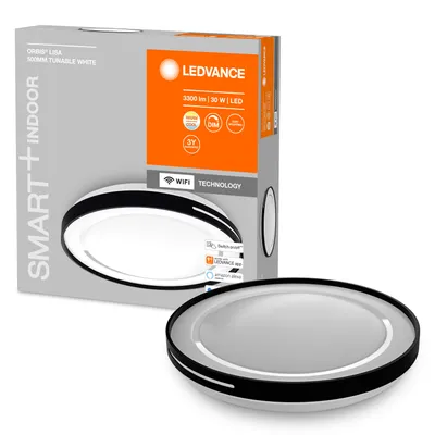 Obrázok produktu pre LEDVANCE SMART+ Orbis Lisa LED stropné svietidlo 50cm 30W laditeľné biele stmievateľné čierne 4058075573536