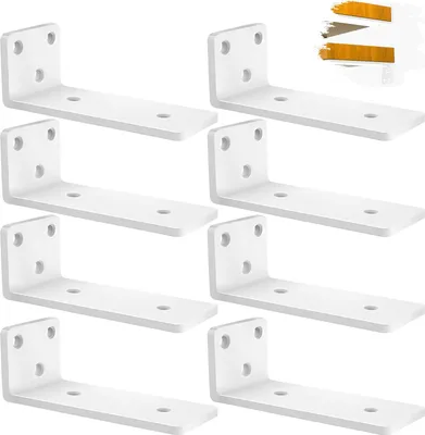 Produktbild von Zwevende Plankdragers - Onzichtbare Planksteunen - Set von 8 - Weiß - Metall
