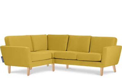 Obrázek produktu pro Rohová pohovka Konsimo levá s područkami "TAGIO", žlutá, látka, skandinávská, 220x80x181cm