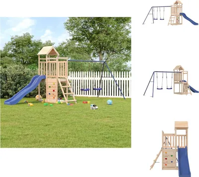 Produktbild von vidaXL Spielturm Massivholz Kiefer - Schaukeln & Spieltürme