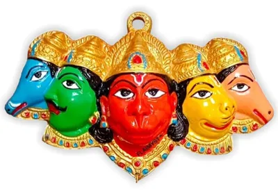 Productafbeelding van Panchmukhi Hanuman Wanddecoratie - Handgemaakt - Multicolour