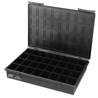 Obrázok produktu pre ESD raaco ESD Assorter 4-32 Assortment box (L x W x H) 338 x 260 x 57 mm No. of compartments: 32 fixed compartments Content 1 pc(s)