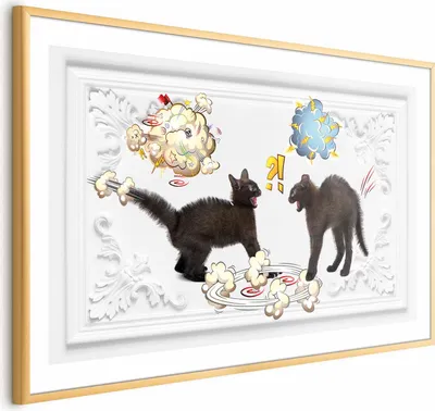 Produktbild von Posterpapier Poster - Cat Fight 90x60 cm Tiere g-C-0103-ao-a