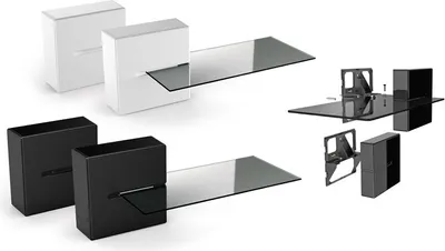 Produktbild von Meliconi 480522 BA, Modulares Regal, Wandverteiler, ABS Synthetik, Gehärtetes Glas, Weiß, 3 kg, 475 mm