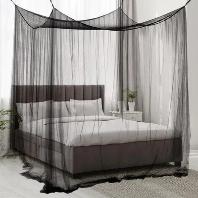 Produktbild von Famanu Mückennetz für Doppelbett - schwarz - feinmaschig