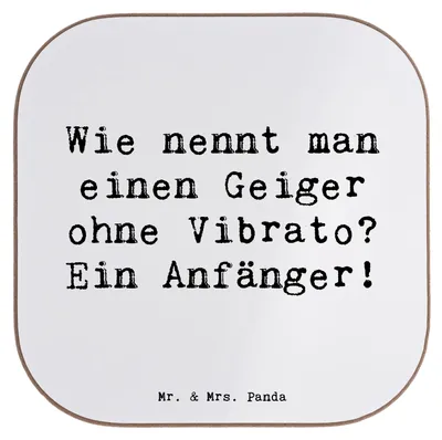 Produktbild von Mr. & Mrs. Panda Tassen Untersetzer Spruch Violine Anfänger - Weiß - Geschenk, Coaster, Gläser, Musik, für, Instrument, Lernen, Glas, gläseruntersetzer, Musiker, Melodien