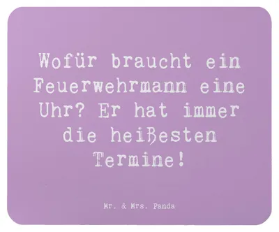 Produktbild von Mr. & Mrs. Panda Mousepad Spruch Feuerwehrmann Termine - Lavendeltraum - Geschenk, mausteppich, pc mauspad, Feuerwehr, Berufsgestaltung, personalisierte Geschenke, Beruf