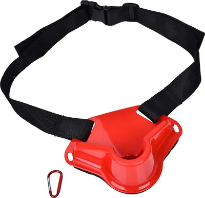 Produktbild von Angelruten-Halterungsgürtel rot, verstellbar, mit ABS-Front & 5mm Schaumstoff, 90° drehbarer Rutenhalter, für Boots- & Felsenangeln