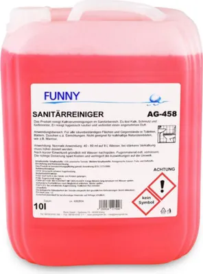 Produktbild von Sanitärreiniger Funny - 2 x 10 L - entfernt Kalk, Seifenreste und Schmutz