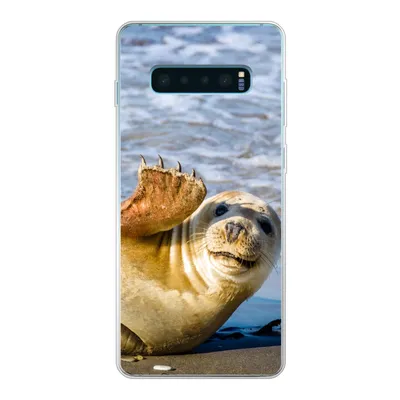 Produktbild von MuchoWow® Handyhülle Schutzhülle Hülle für Samsung Galaxy S10 Lite Robbe - Lustig - Schaukel - Kinder - Jungen - Mädchen - Kind Silikon Softcase Handy Hülle - Schutz