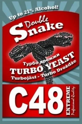 Produktbild von Double Snake C48 Turbohefe für 26 L Zuckeransatz, Hochleistungshefe für schnelle Fermentation, Turbo Yeast mit Nährstoffen