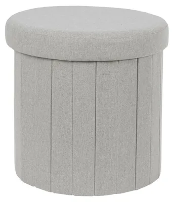 Produktbild von Pouf/Hocker - Aufbewahrungsbox - grau - Polyester/Mdf - 38 x 38 cm