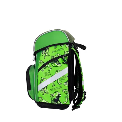 Produktbild von SCOOLSTAR Dino Dinosaurier Schulranzen Junge 1 Klasse Tornister | LED Licht | SET 4 tlg. für Grundschule | inkl. Federmäppchen Turnbeutel Stifteetui