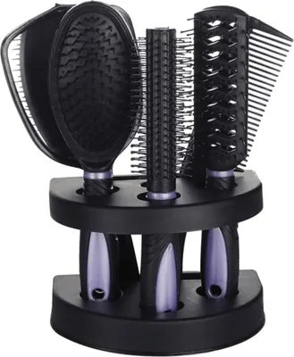 Image de Minkissy Set de 5 brosses à cheveux professionnelles Outils de coiffage Brosse de barbier Coupe de cheveux