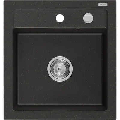 Obrázok produktu pre Mexen Vito granitový jednokomorový drez 520 x 490 mm, čierna/zlatá metalik - 6503521000-75