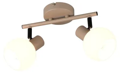 Immagine prodotto di Lampada da soffitto, metallo, beige caldo, E14, 2 luci, L 25 cm