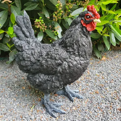 Produktbild von Gartenfigur schwarze Huhn Figur 34 cm