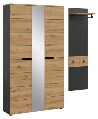 Produktbild von Garderoben-Set Canu | Basalt grau / Artisan Eiche | 2-teilig