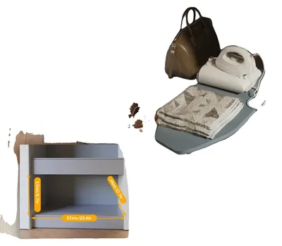 Obrázok produktu pre Žehliaca doska, vystužená MDF, nosnosť 45 kg, rozmery 42,4 x 14,5 cm, otočná o 180°, jednoduchá inštalácia