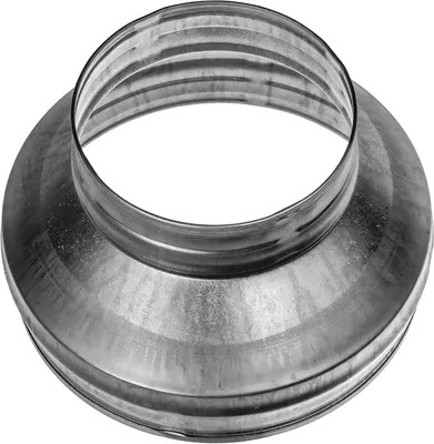 Productafbeelding van Ronde Buiskoppeling - Pijp Verkleiner - Ventilatie Aanpassen - Gegalvaniseerd Staal - 150 naar 80 mm - Zilver