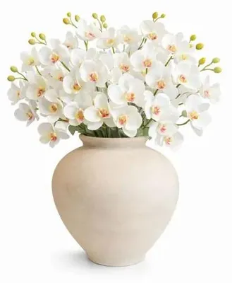 Image de Vase décoratif en terre cuite fait main hauteur 30 cm ouverture 13 cm