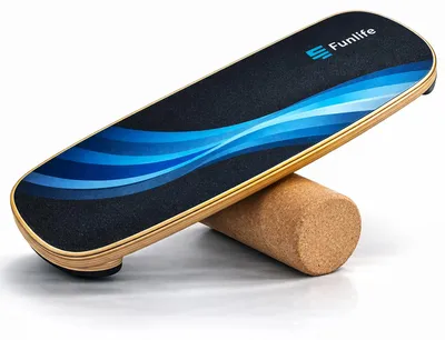 Produktbild von Balance Board aus Walnussholz - Wave Balance Trainer mit Rolle - Core- und Hüfttraining - Surf Skate Snowboard Training - Unisex Heimfitness